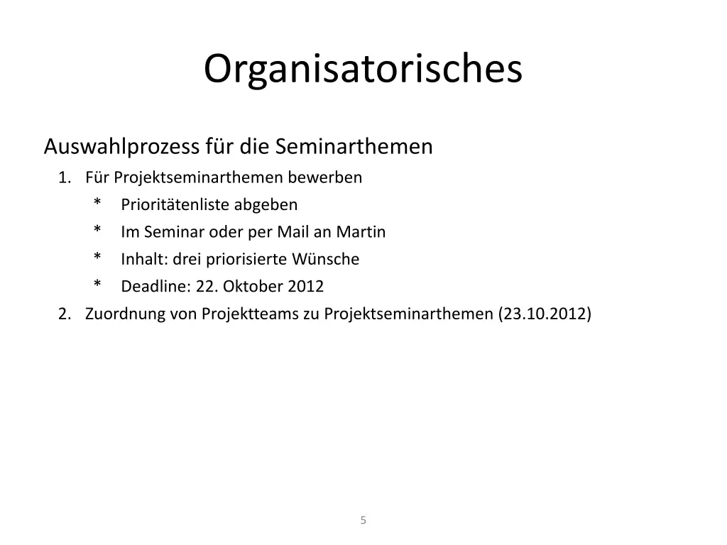 organisatorisches 3