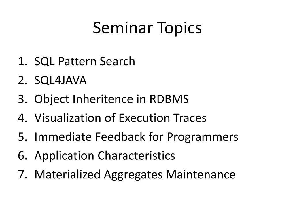 seminar topics