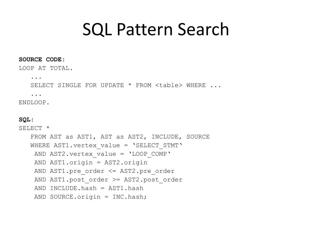 sql pattern search