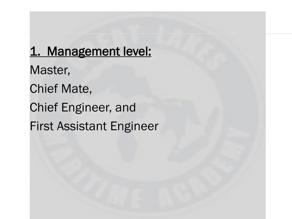 1 management level 1 management level master