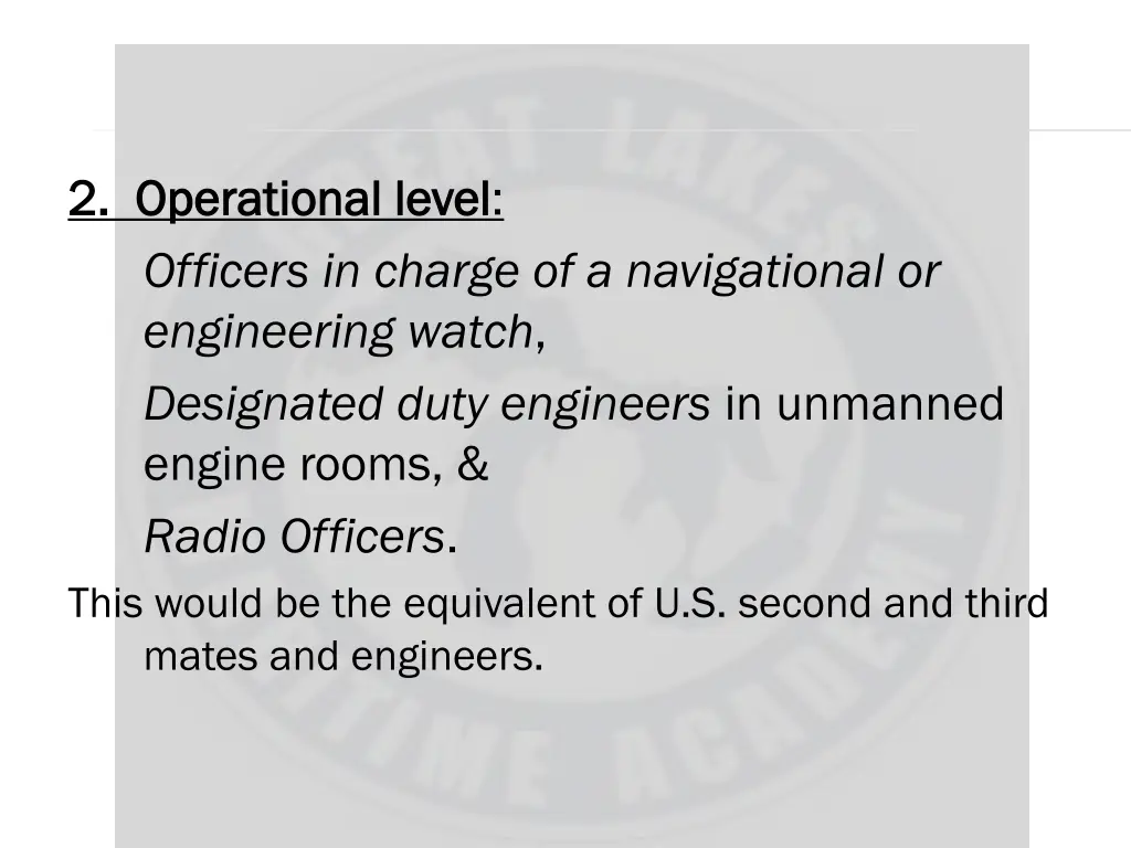 2 operational level 2 operational level officers
