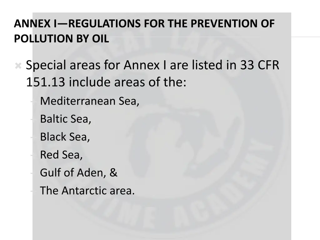 annex i regulations for the prevention 1
