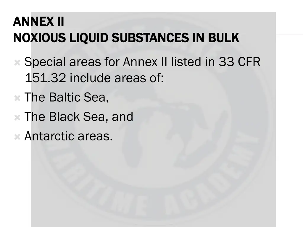 annex ii annex ii noxious liquid substances