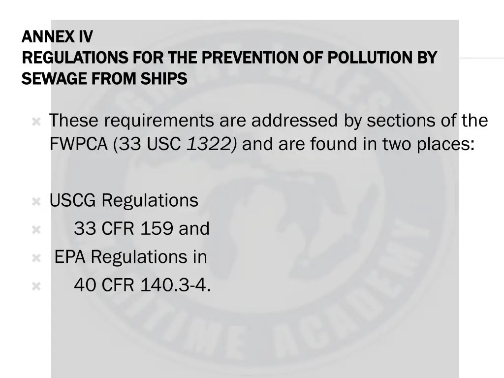 annex iv annex iv regulations for the prevention