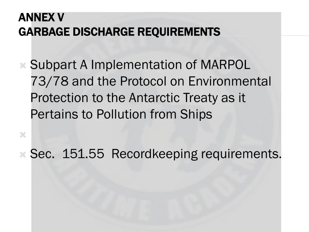 annex v annex v garbage discharge requirements 3