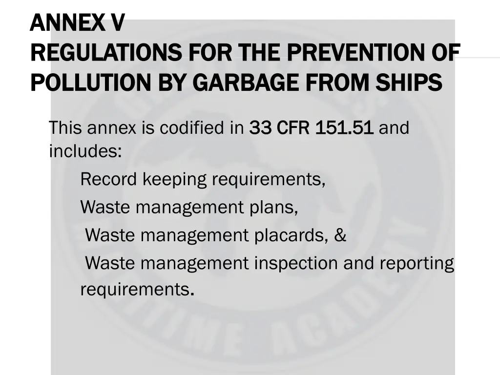 annex v annex v regulations for the prevention 1