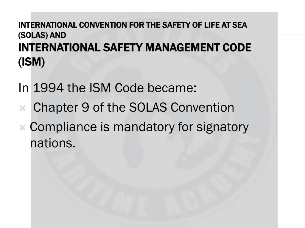 international convention for the safety of life