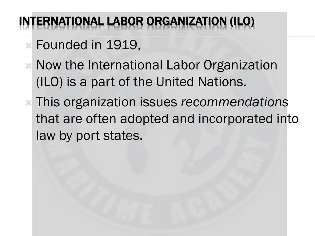 international labor organization