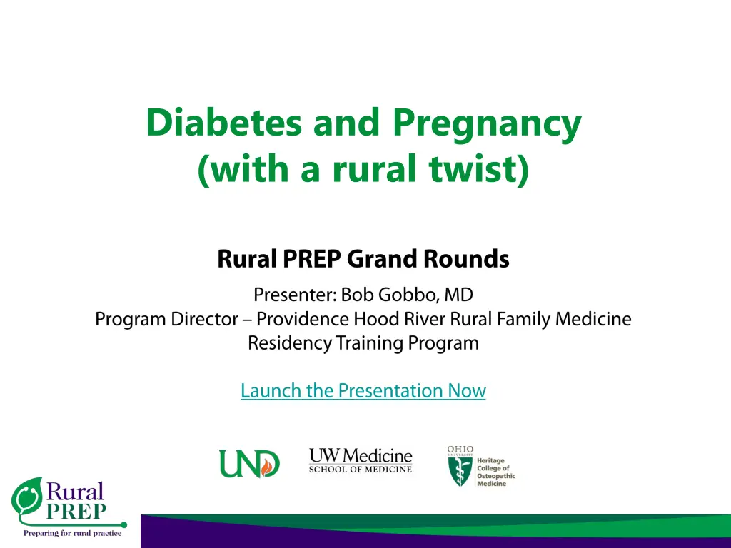 diabetes and pregnancy with a rural twist 1