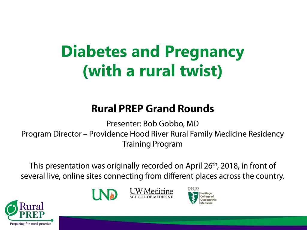 diabetes and pregnancy with a rural twist