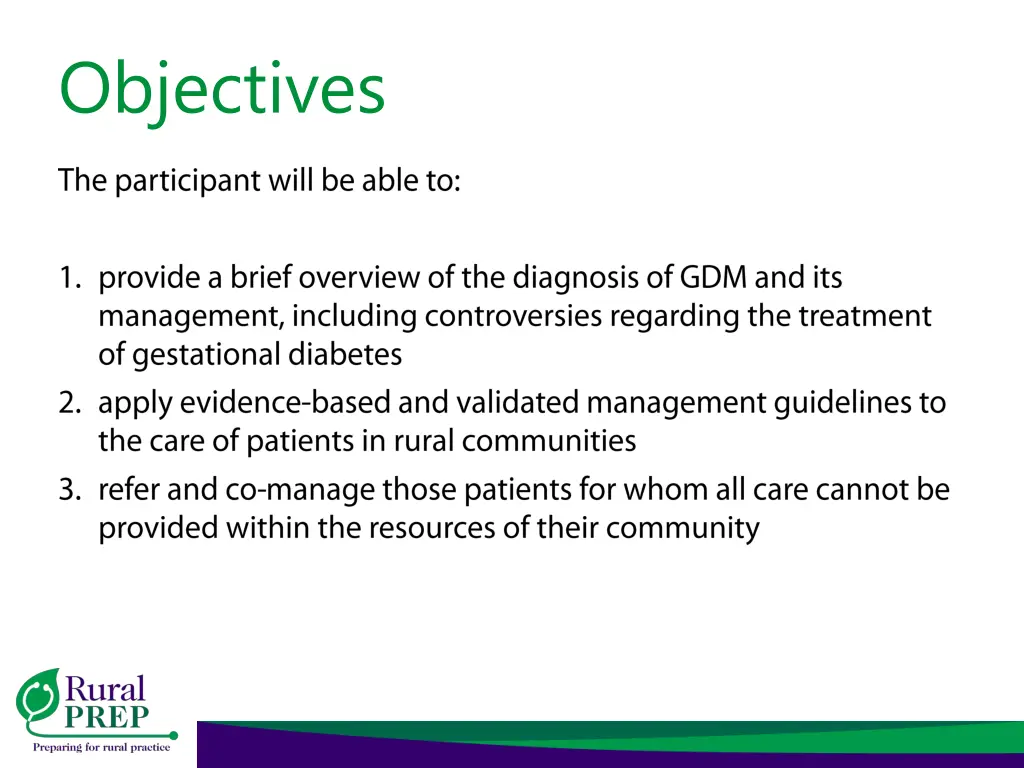 objectives