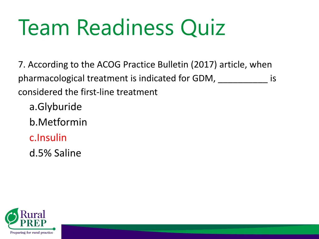 team readiness quiz 14