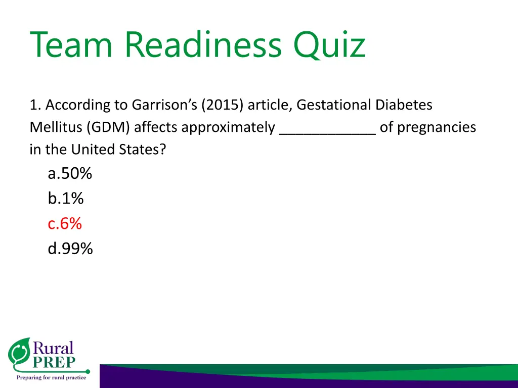 team readiness quiz 2
