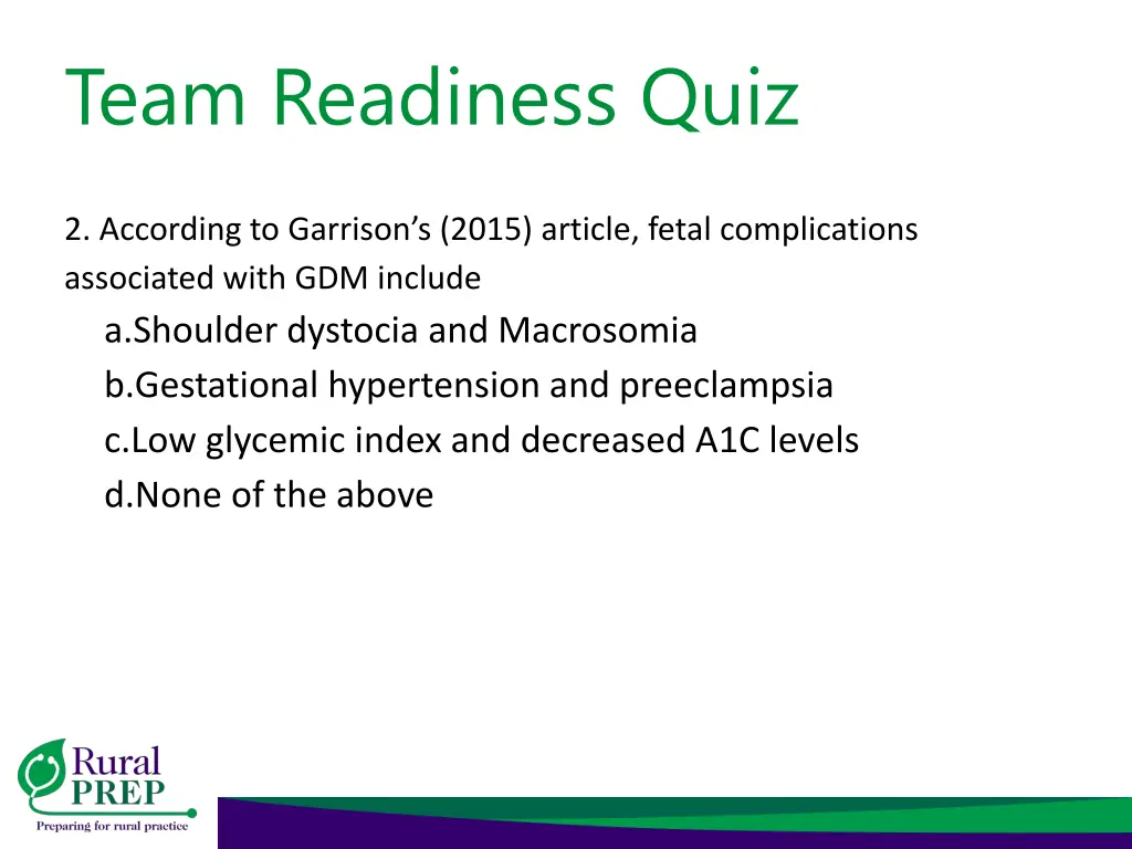 team readiness quiz 3