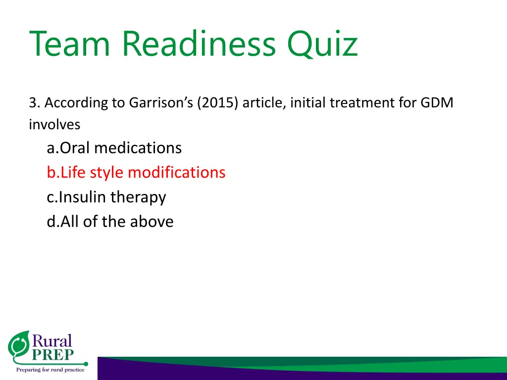 team readiness quiz 6