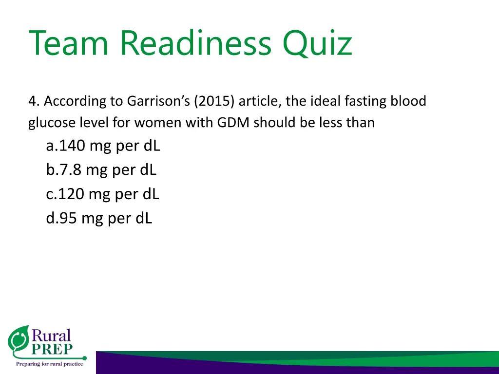 team readiness quiz 7
