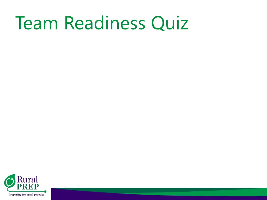 team readiness quiz