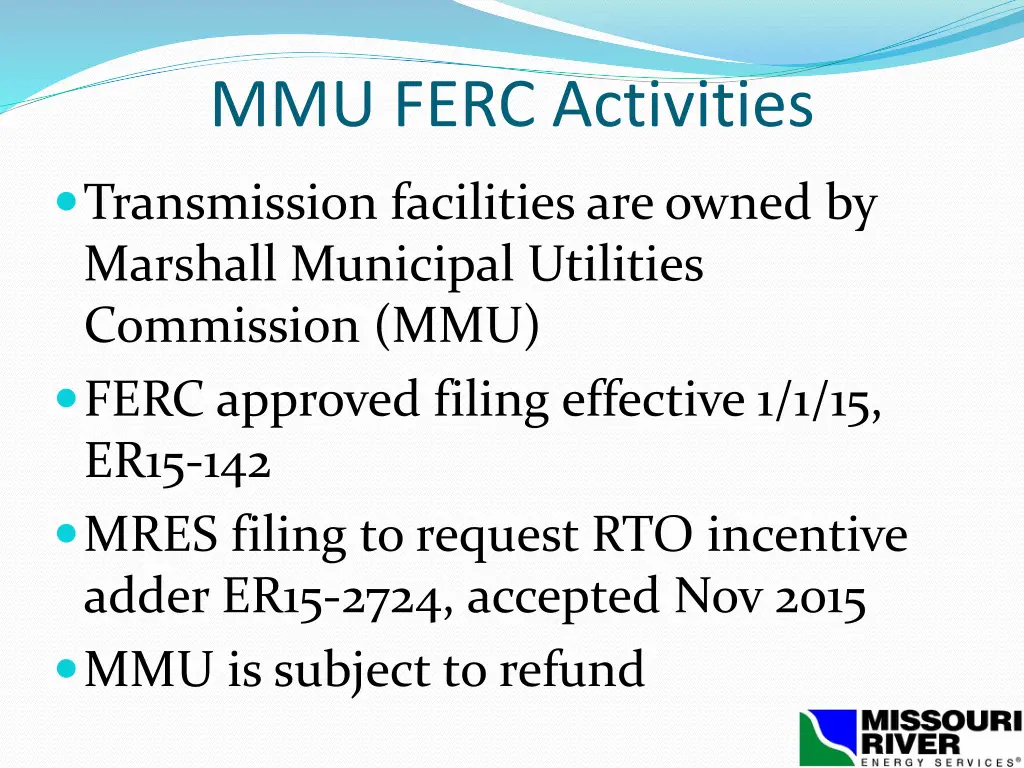 mmu ferc activities