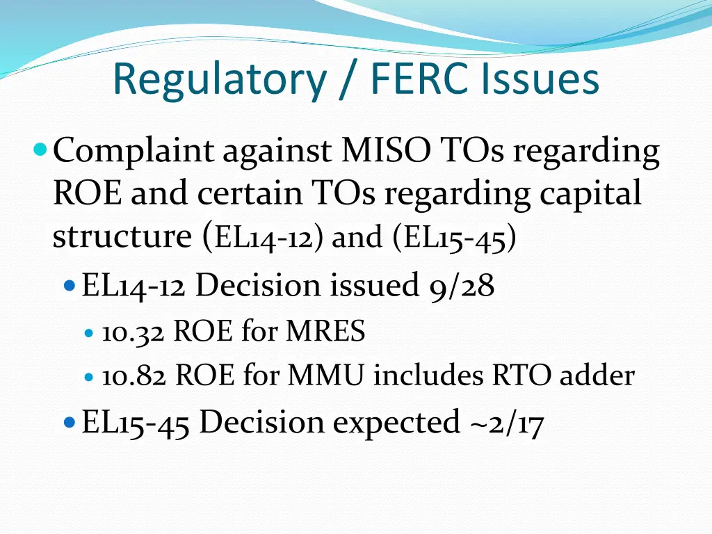 regulatory ferc issues