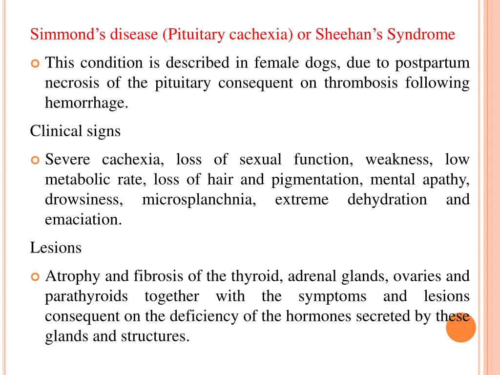simmond s disease pituitary cachexia or sheehan