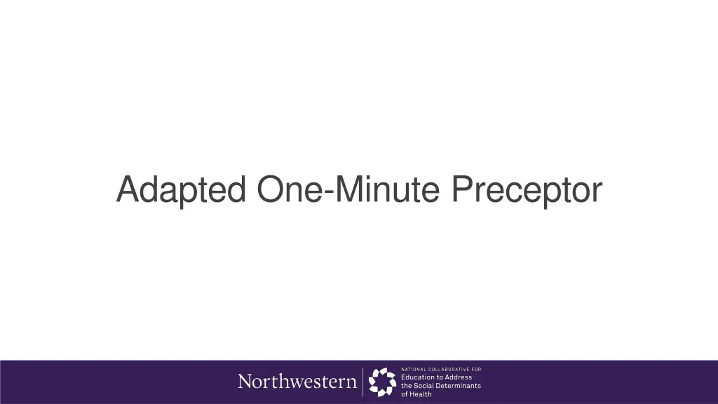 adapted one minute preceptor