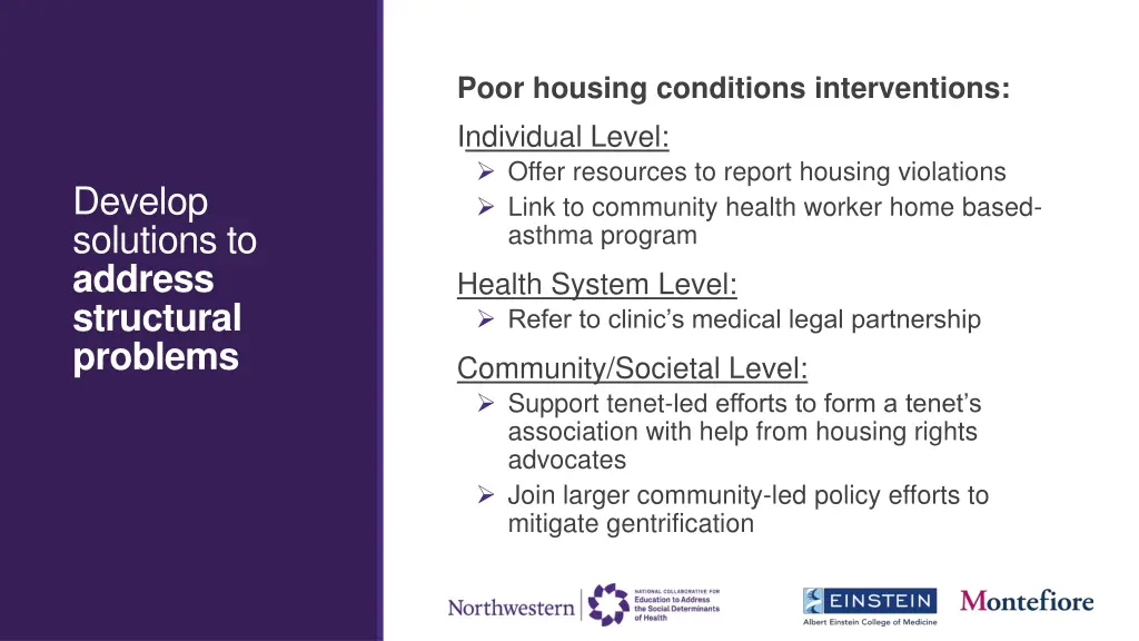 poor housing conditions interventions individual