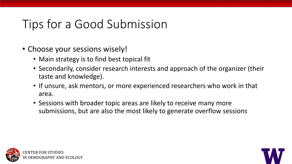 tips for a good submission