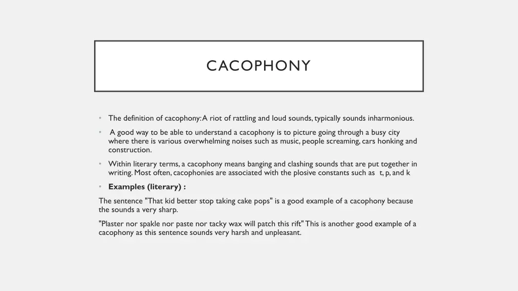 cacophony