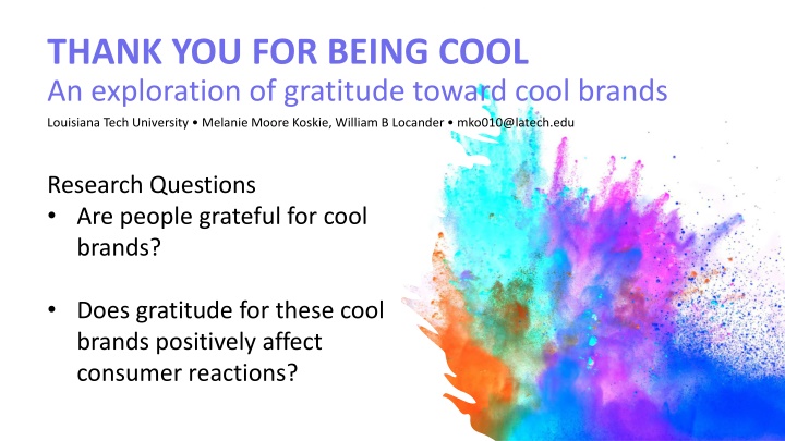 thank you for being cool an exploration