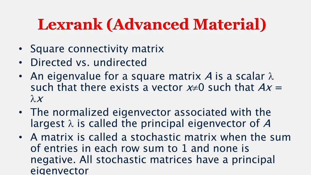 lexrank advanced material