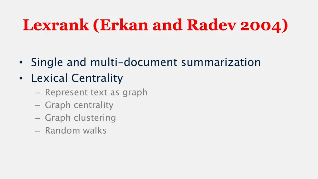lexrank erkan and radev 2004