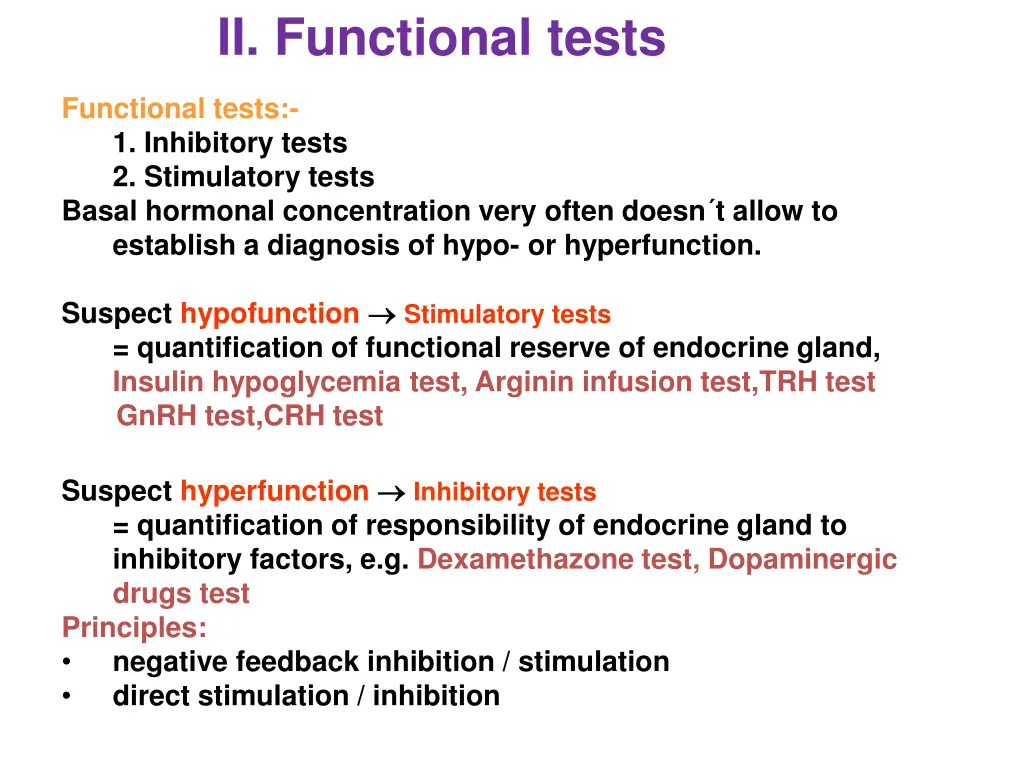 ii functional tests