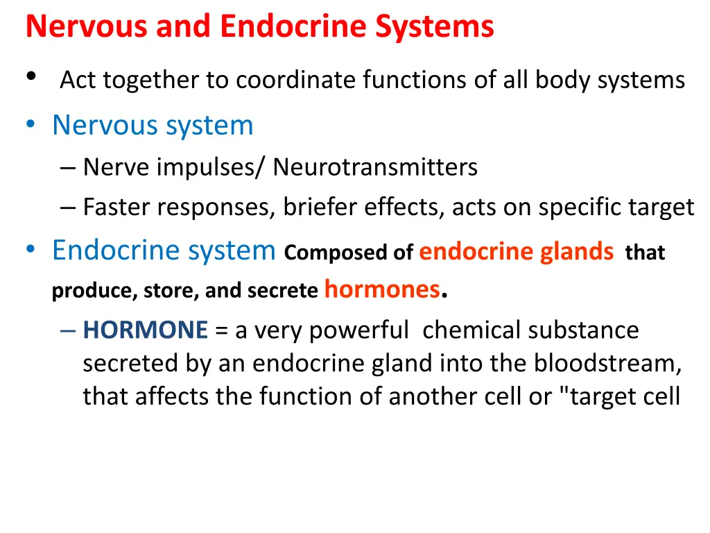 nervous and endocrine systems act together