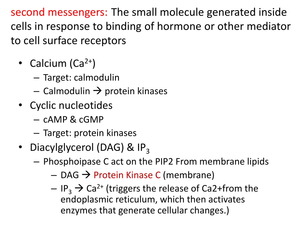 second messengers the small molecule generated