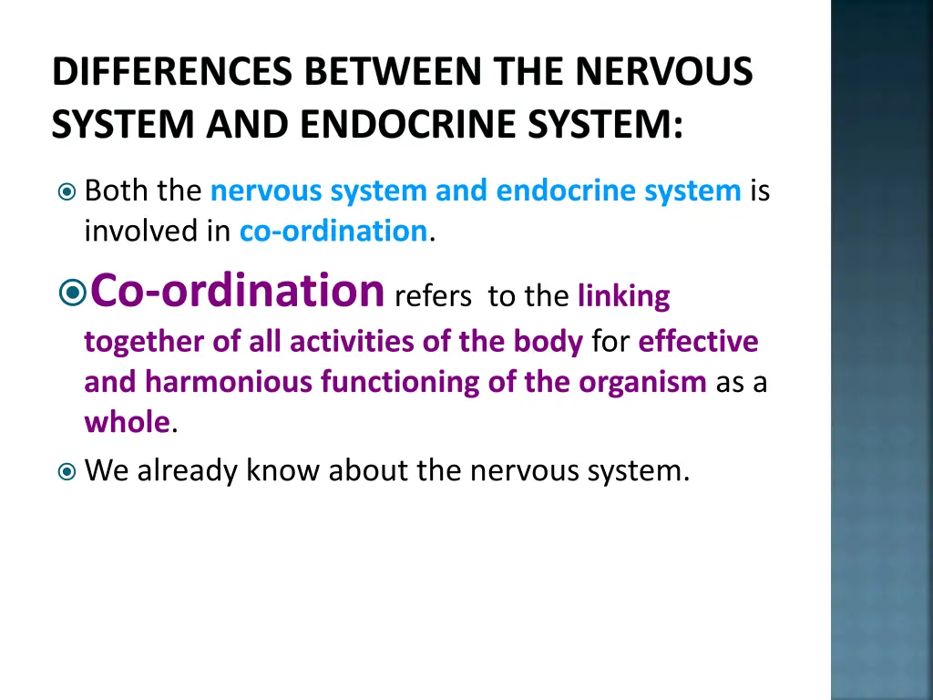 differences between the nervous system