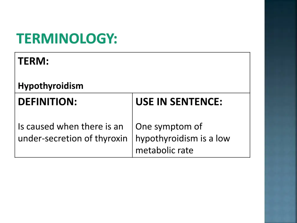terminology 12