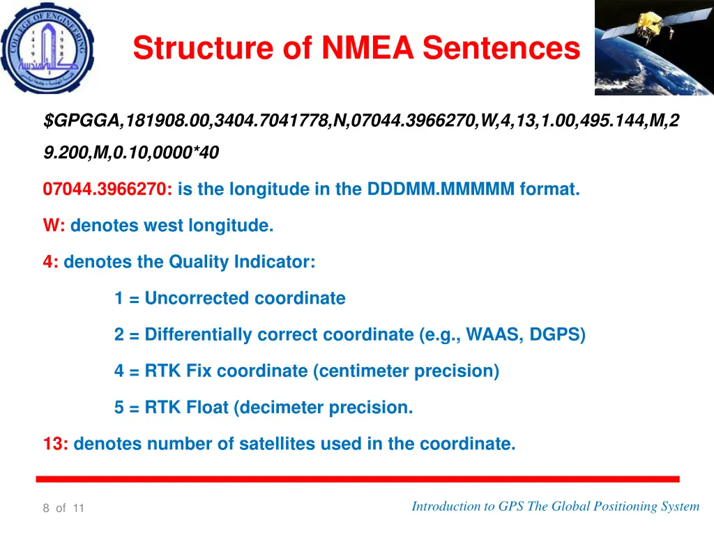 structure of nmea sentences 1