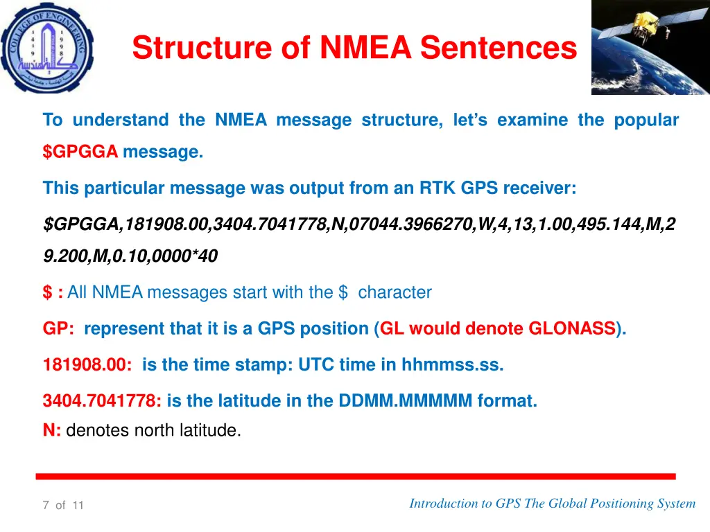 structure of nmea sentences