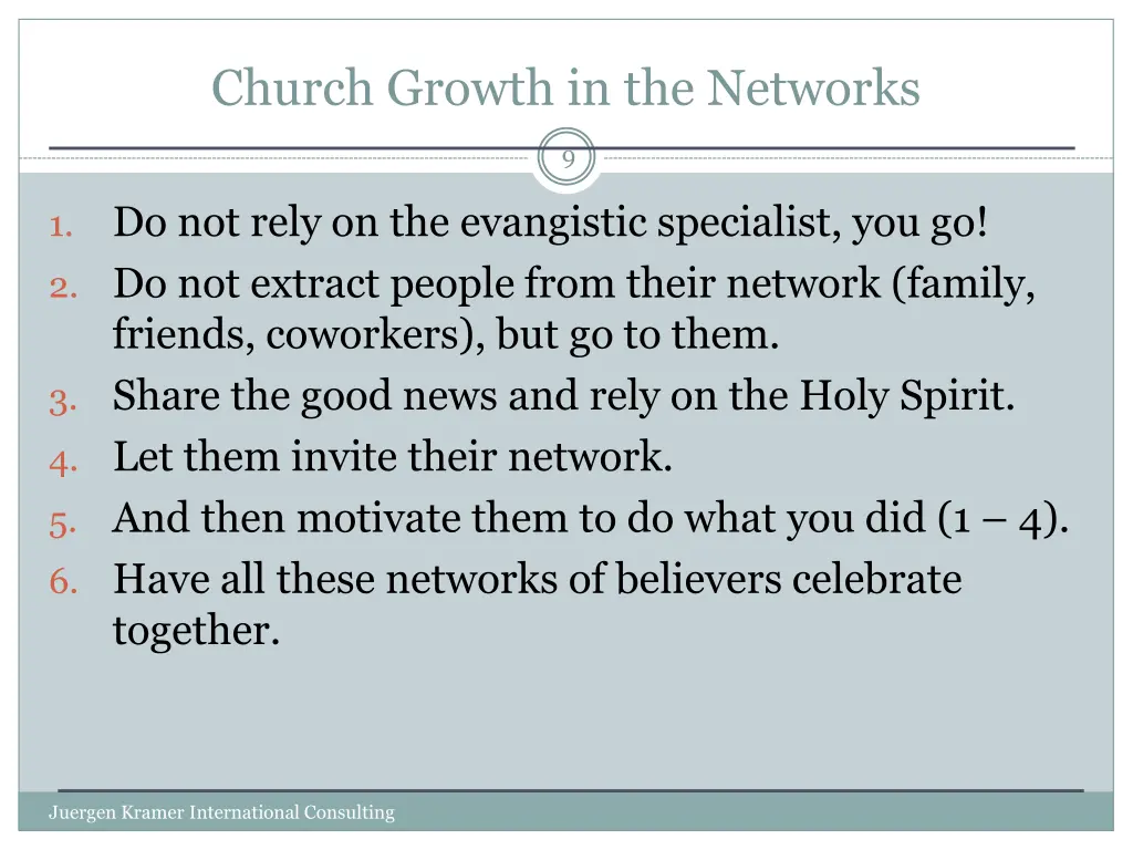 church growth in the networks