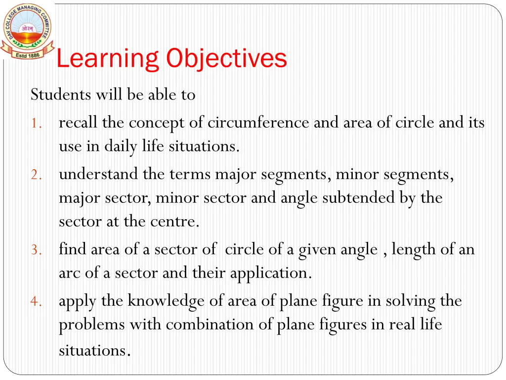 learning objectives