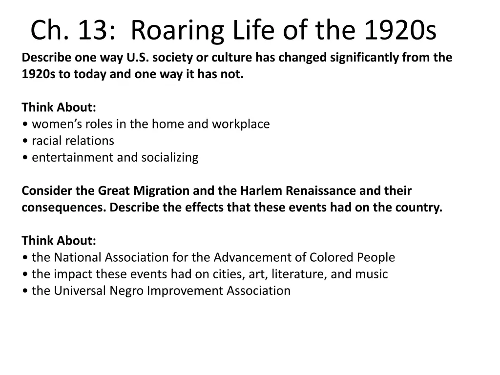 ch 13 roaring life of the 1920s 1