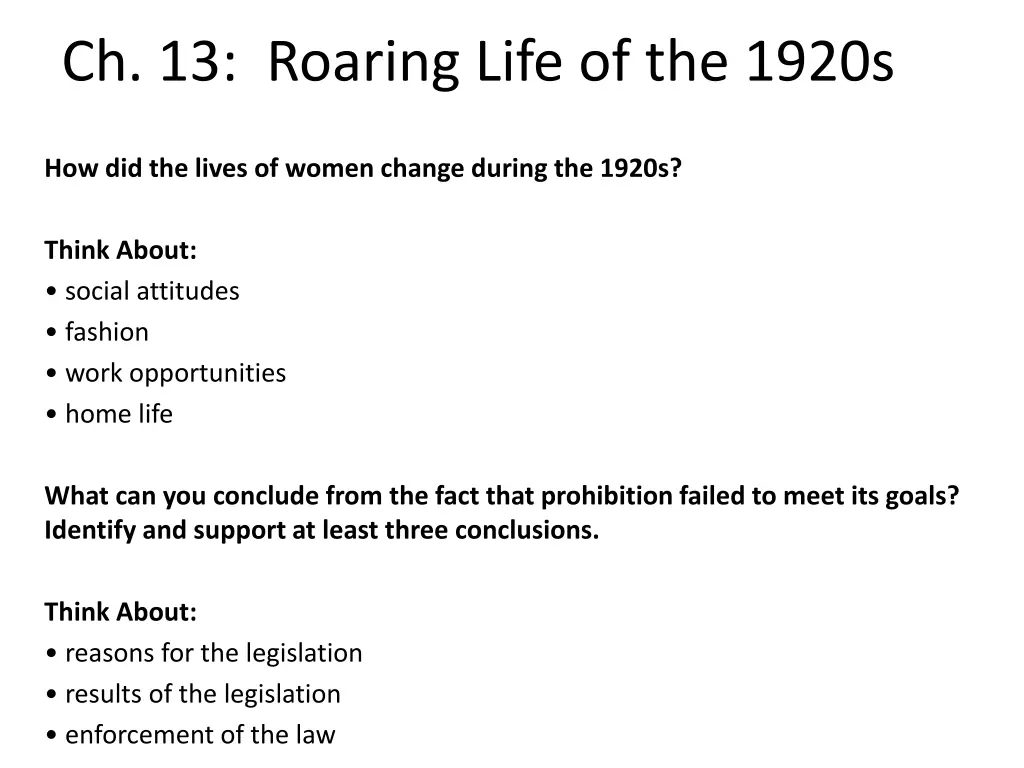ch 13 roaring life of the 1920s