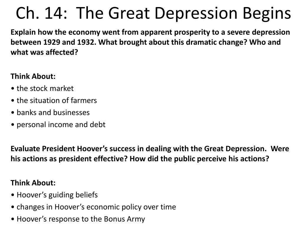 ch 14 the great depression begins 1