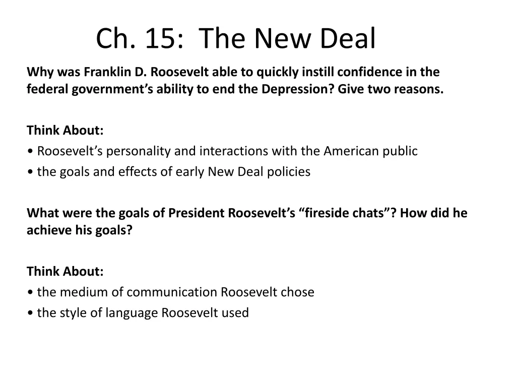 ch 15 the new deal