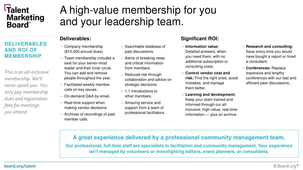 a high value membership for you and your