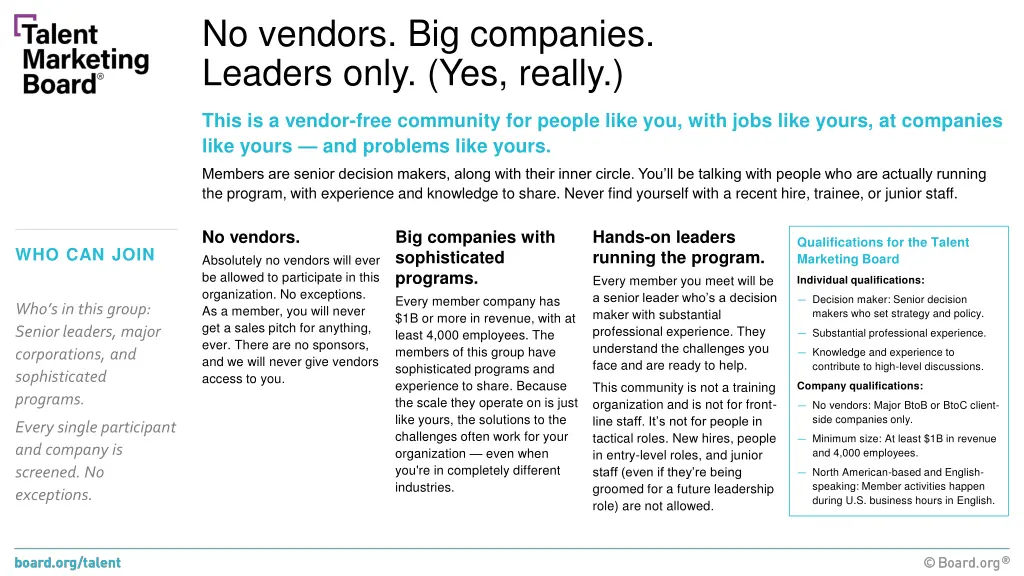 no vendors big companies leaders only yes really