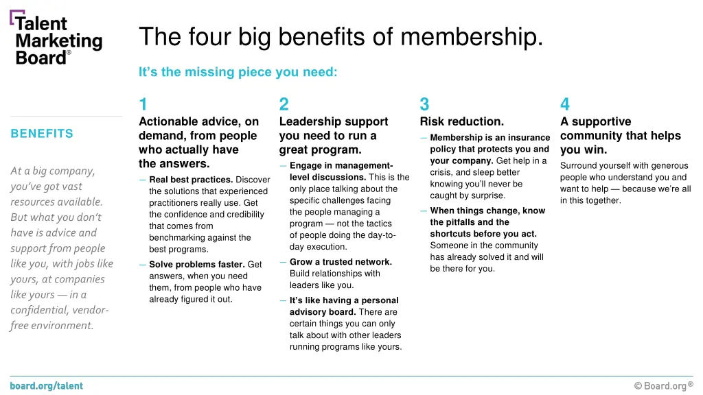 the four big benefits of membership