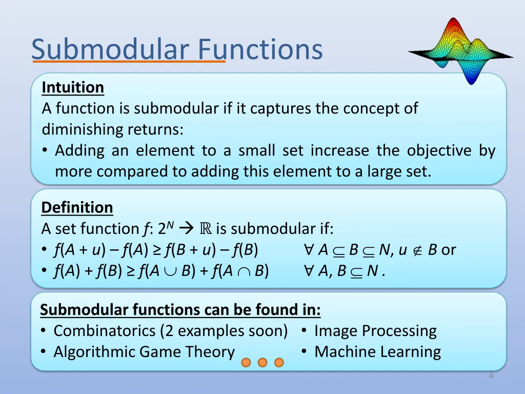 submodular functions