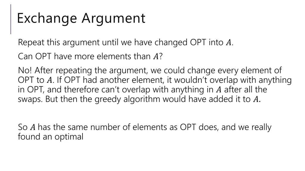 exchange argument 1