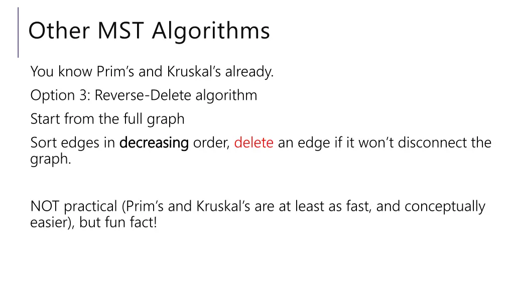 other mst algorithms